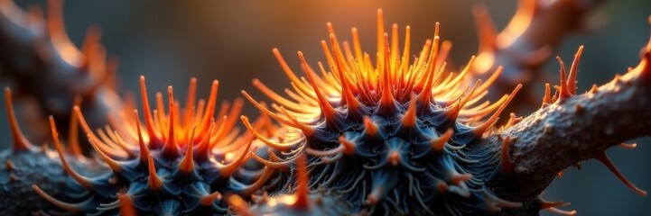 Intricate web of spines, fine hairs; sun-baked, dry texture, pattern, arid, abstract