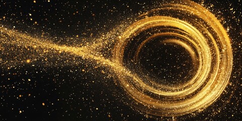 Wall Mural - Swirling trails of golden particles create a magical effect
