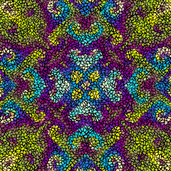 Aufkleber - Bright abstract mosaic seamless pattern. Vector background. Endless texture. Ceramic tile fragments.