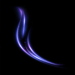Leinwandbilder - Light effect in the concept of moving smooth curved lines. Glowing purple light swirls in smooth, flowing lines. Vector	