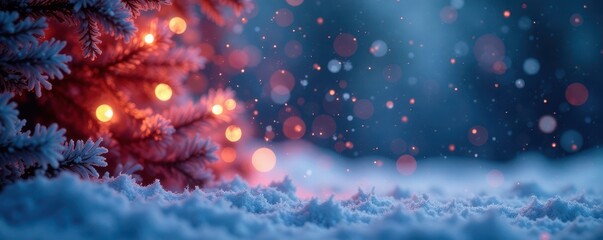 Wall Mural - Swirling snowflakes & glittering lights, abstract winter scene, shimmer, winter, texture