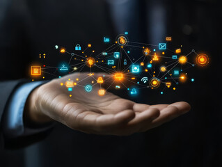 Wall Mural - global network digital technology business innovation data connection
