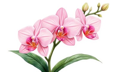 Poster - Delicate pink orchid in full bloom