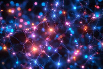 Wall Mural - glowing neural network abstract science background