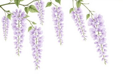 Wall Mural - Delicate lilac wisteria blossoms hanging gracefully