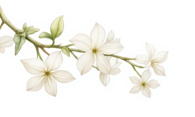 Poster - Delicate white flowers on a branch