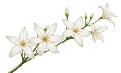 Canvas Print - Delicate white flowers on a green stem