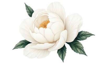 Wall Mural - Elegant white peony flower in bloom