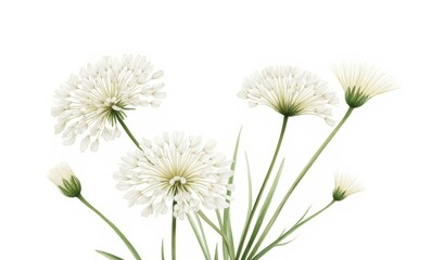 Wall Mural - Delicate white flowers on a white background