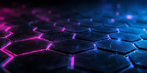Wall Mural - a background featuring a glowing hexagon created by generative ai
