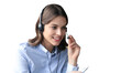 © ty - Beautiful smiling call center worker in headphones on a transparent background
