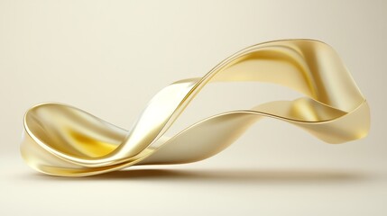 Wall Mural - abstract golden wave. dynamic flowing shape. liquid gold swirl. metallic texture background