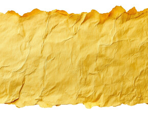 Artistic yellow paper texture abstract design isolated on transparent background - Generative AI