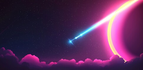Wall Mural - neon futuristic flashes enhance a colorful light tunnel background. colorful light exposure in a tun