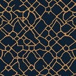 © Volodymyr - A luxurious Ramadan pattern with golden geometric motifs on a deep navy blue background