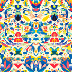 Naklejka na meble A dreamy kaleidoscope world pattern where colors shift, objects transform, and every step takes kids into a new dimension of wonder