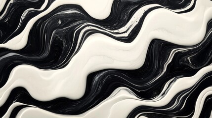 Wall Mural - Elegant swirling pattern composed of contrasting black and white hues