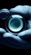 © Tung's companion - Gloved Hands Carefully Holding a Crystalline Sample in a Dark Background