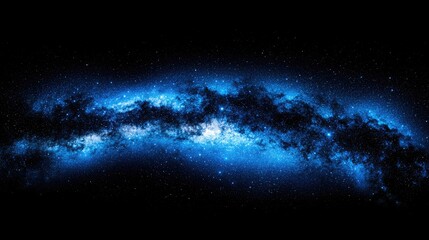 blue milky way galaxy across dark night sky; cosmic background for space exploration