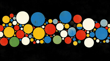 Abstract colorful circles on a black background