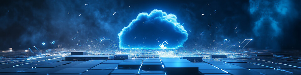 Cloud computing digital information and cyberspace background
