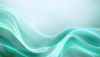 Poster - fluid turquoise waves abstract background for modern design, digital flow art with gradient lines and soft motion

