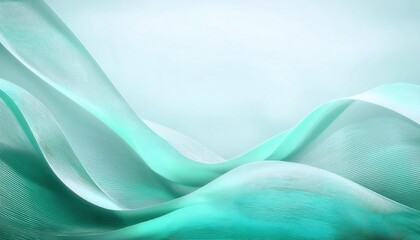 Poster - fluid turquoise waves abstract background for modern design, digital flow art with gradient lines and soft motion

