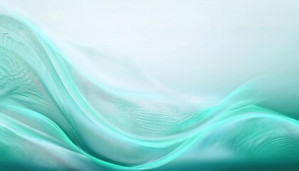 Poster - fluid turquoise waves abstract background for modern design, digital flow art with gradient lines and soft motion

