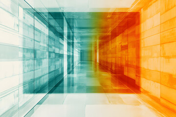 Wall Mural - abstract and colorful image of a large data center white background