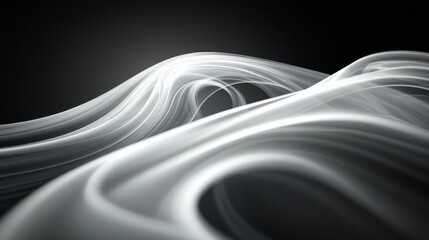 Wall Mural - Abstract waves flow with luminous highlights against a dark backdrop