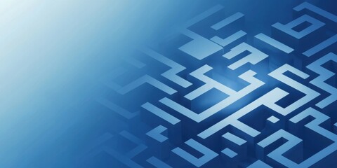 A sleek, abstract blue background featuring intricate geometric patterns that evoke a sense of technology and innovation.