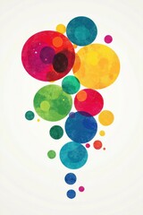 Wall Mural - Abstract colorful overlapping circular shapes against a white background