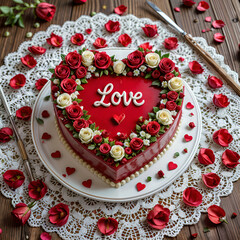 Wall Mural - cake is very good and tasty to celebrate love.