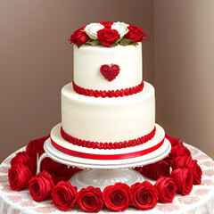 Wall Mural - cake is very good and tasty to celebrate love.