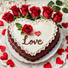 Wall Mural - cake is very good and tasty to celebrate love.