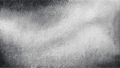 Poster - halftone abstract texture overlay with black dots on white background for retro graphic design or vintage print effect

