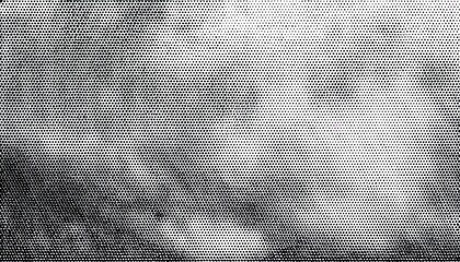 Poster - halftone abstract texture overlay with black dots on white background for retro graphic design or vintage print effect

