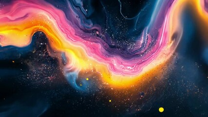 Wall Mural - Vibrant swirls of color in a cosmic abstract universe.
