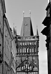 Wall Mural - Old Town bridge tower, gothic gateway tower on the the Charles Bridge in Prague, Chech Republic