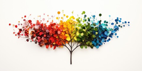 Wall Mural - artistic representation of family trees branching out, showcasing inherited traits with vibrant colo