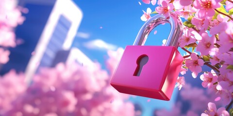Aufkleber - Data encryption visualization with a padlock and digital code overlay, emphasizing SSL certificates for secure websites, neutral background, high clarity