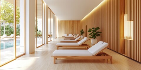 Poster - line connection luxurious spa relaxation vibes minimalist design tranquil seating areas soothing colors