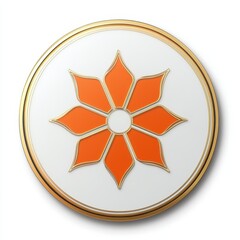 Wall Mural - circular icon with orange and gold sun design symbolizing hope