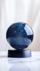 Wall Mural - Cosmic reflection on sphere capturing the wonders of the universe in a vertical perspective