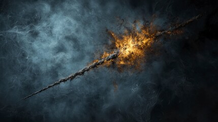 Poster - Anguish breaks through the fog of fantasy abstract art digital illustration dark conceptual