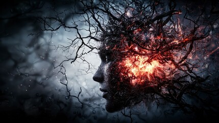 Aufkleber - Fragmented dreams and abstract visions mysterious realm digital art surreal environment close-up perspective