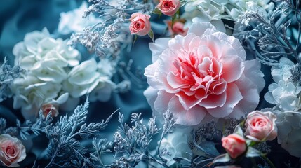 Aufkleber - Delicate floral composition ethereal setting nature elegant arrangement soft focus fragility and beauty concept
