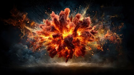 Leinwandbilder - Vibrant abstract atmosphere explosive eruption of colorful petals in digital art close-up view