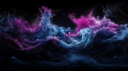 Leinwandbilder - Shaking waves of blackness coloring the surface of the ocean abstract art digital art dark environment aerial view