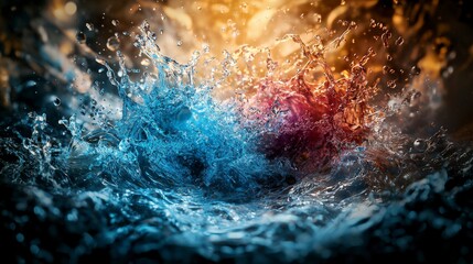 Poster - Close-up of shuddering waves high-speed photography in freedom's ocean